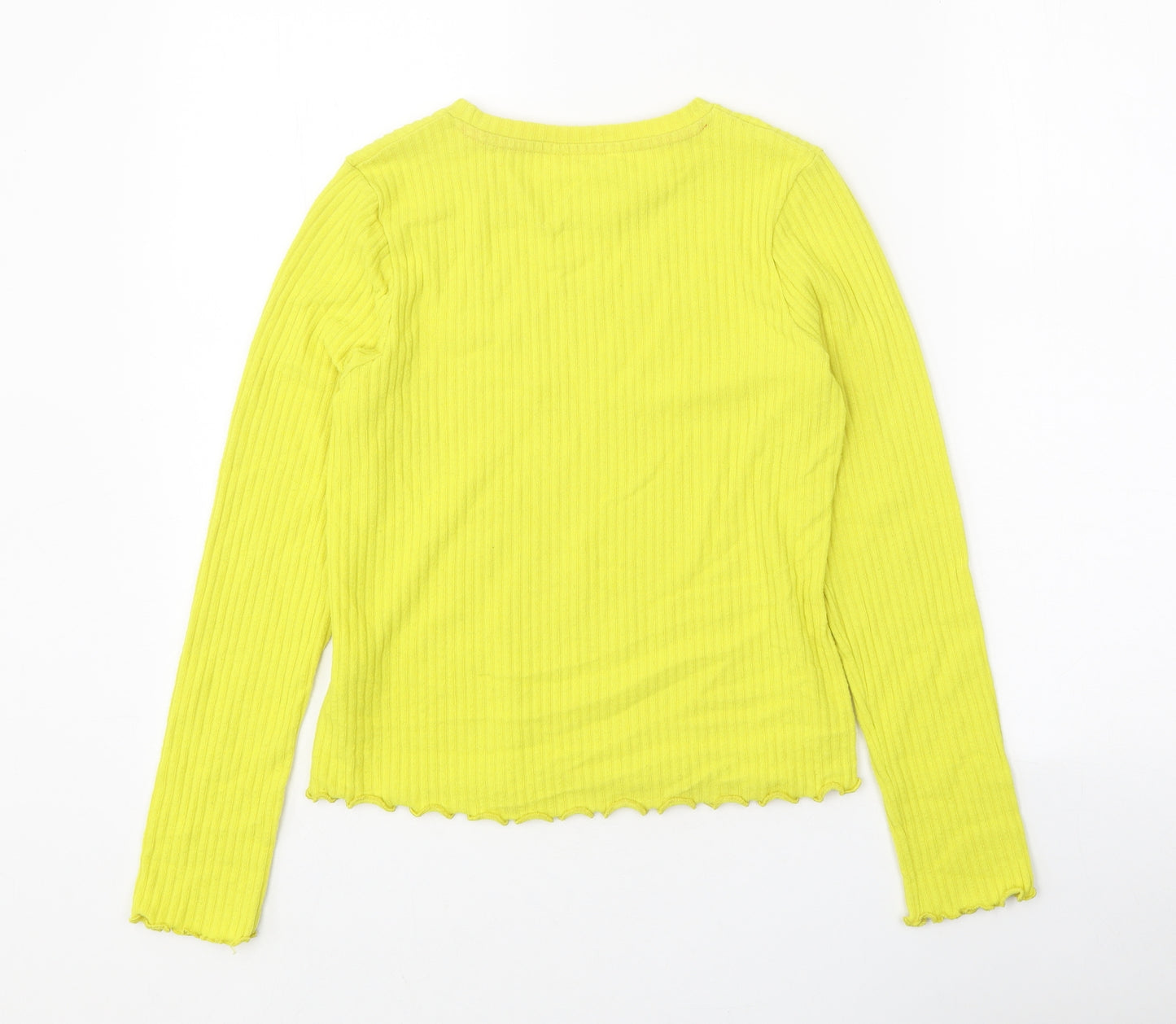 Marks and Spencer Girls Yellow Round Neck Polyester Pullover Jumper Size 11-12 Years Pullover