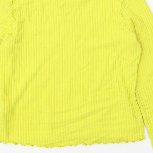 Marks and Spencer Girls Yellow Round Neck Polyester Pullover Jumper Size 11-12 Years Pullover
