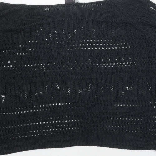 Sparkle & Fade Womens Black Boat Neck Acrylic Pullover Jumper Size M