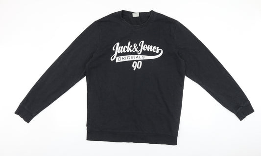JACK & JONES Mens Grey Cotton Pullover Sweatshirt Size M