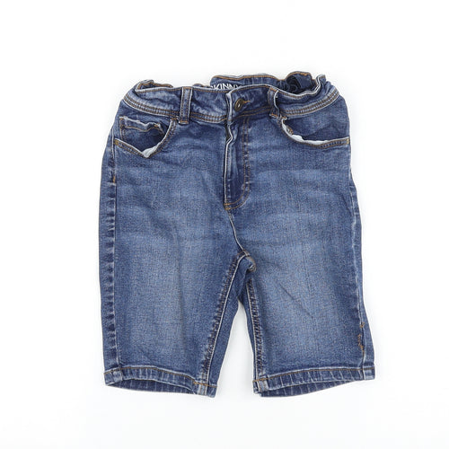 Denim & Co. Boys Blue 100% Cotton Bermuda Shorts Size 7-8 Years Regular Zip