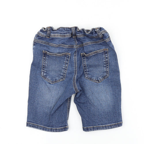 Denim & Co. Boys Blue 100% Cotton Bermuda Shorts Size 7-8 Years Regular Zip