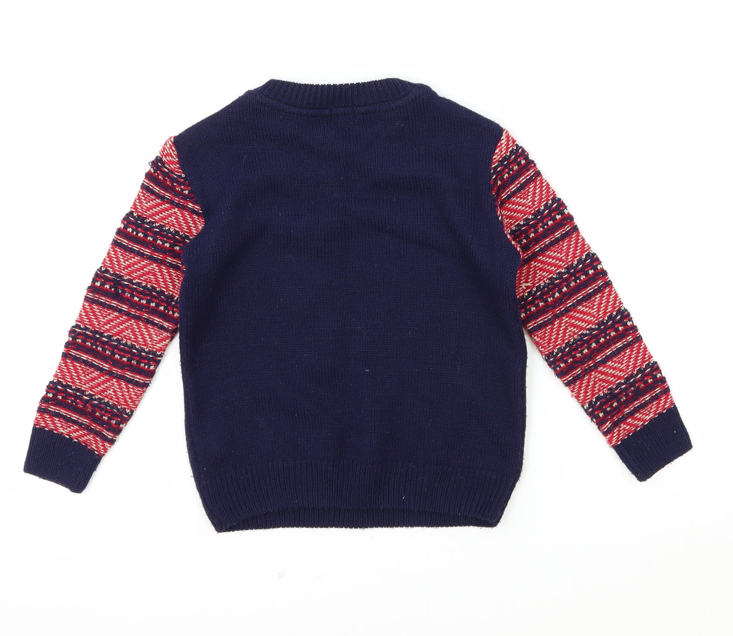 F&F Boys Multicoloured Round Neck Polyester Pullover Jumper Size 5-6 Years Pullover