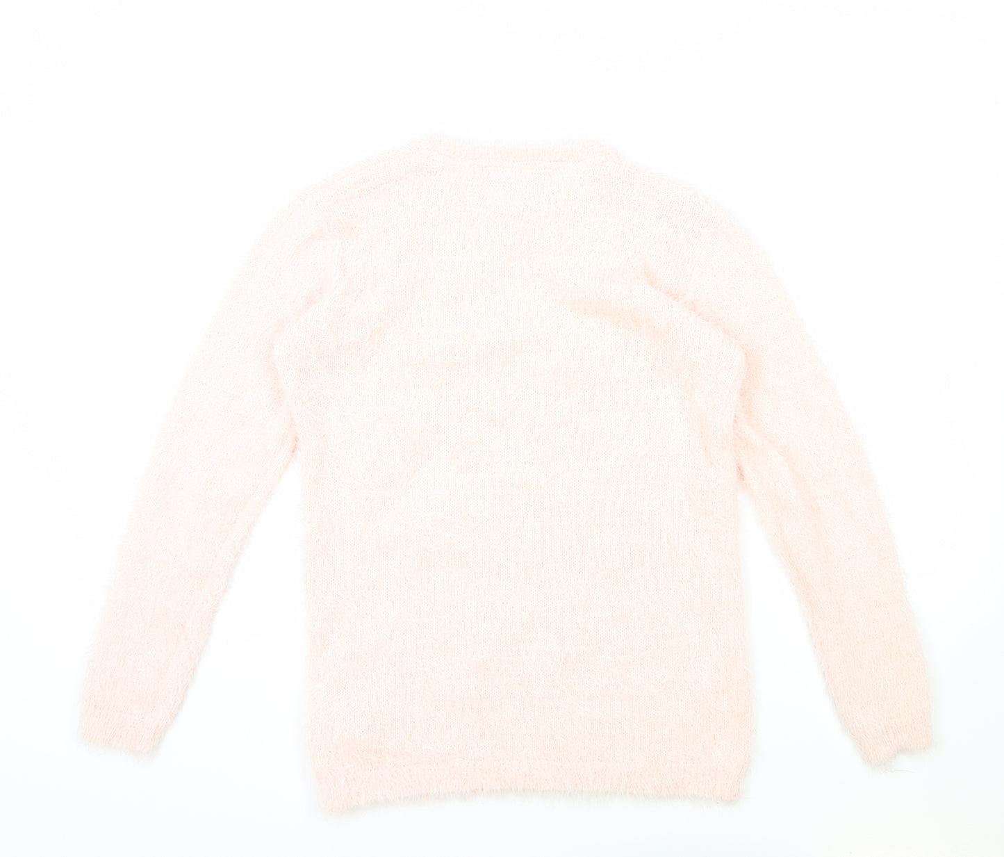 Primark Girls Pink Round Neck Polyester Pullover Jumper Size 12-13 Years Pullover - Jingle Bells