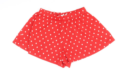 NEXT Girls Red Polka Dot Polyester Culotte Shorts Size 10 Years Regular