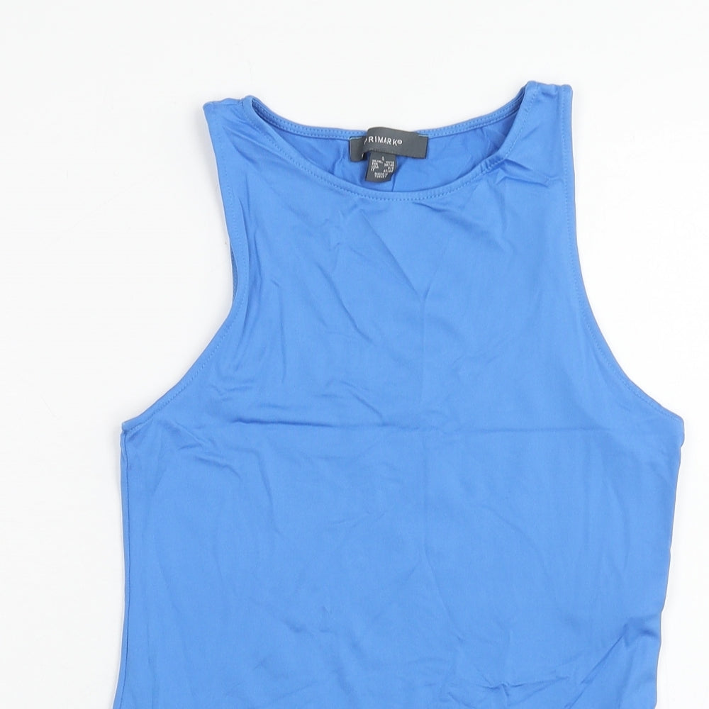 Primark Womens Blue Polyamide Bodysuit One-Piece Size S Snap - Size 10-12