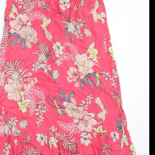 Marks and Spencer Womens Pink Floral Viscose Top Dress Size 10