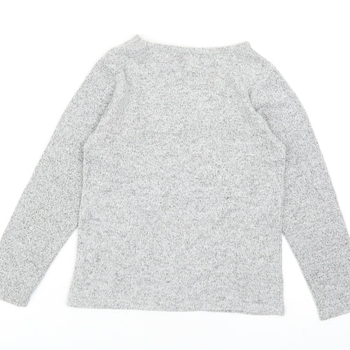 Primark Girls Grey Round Neck Acrylic Pullover Jumper Size 6-7 Years Pullover - Sparkle