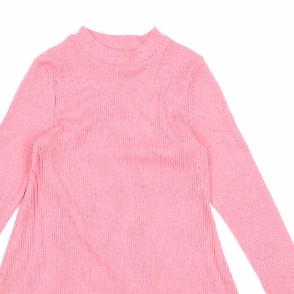 I love girls wear Girls Pink Polyester A-Line Size 9 Years Mock Neck Pullover