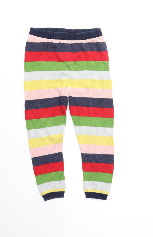 Waitrose Boys Multicoloured Striped 100% Cotton Sweatpants Trousers Size 5 Years Regular