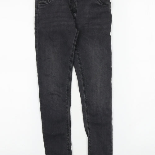 TU Girls Grey 100% Cotton Skinny Jeans Size 9 Years Regular Zip