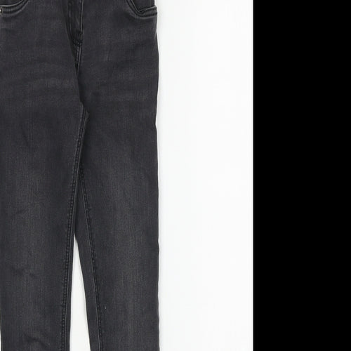 TU Girls Grey 100% Cotton Skinny Jeans Size 9 Years Regular Zip