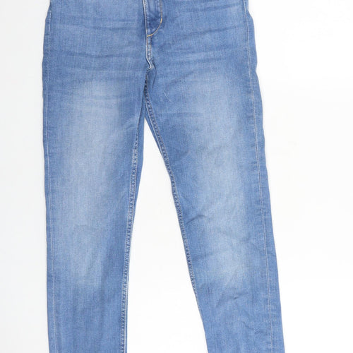 Preworn Girls Blue 100% Cotton Skinny Jeans Size 12-13 Years Regular Zip
