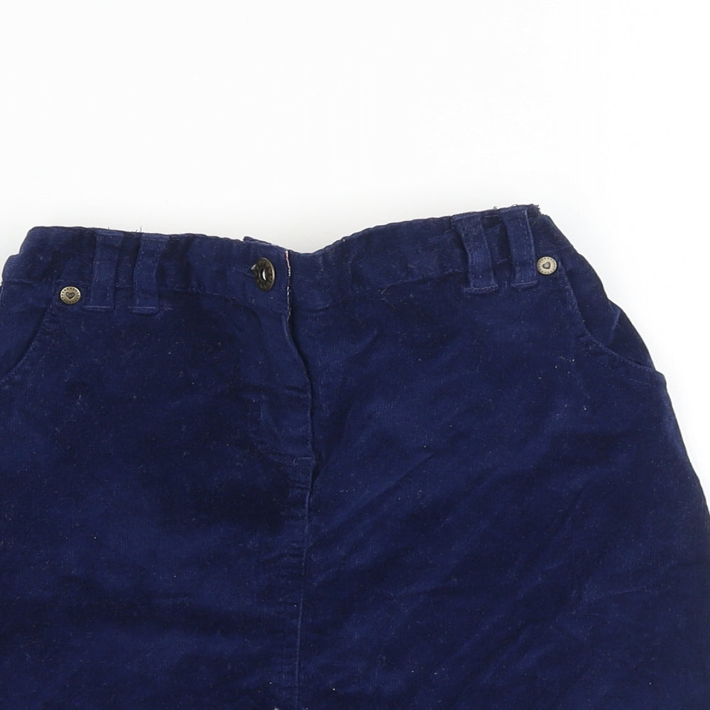 John Lewis Girls Blue 100% Cotton A-Line Skirt Size 10 Years Regular Zip