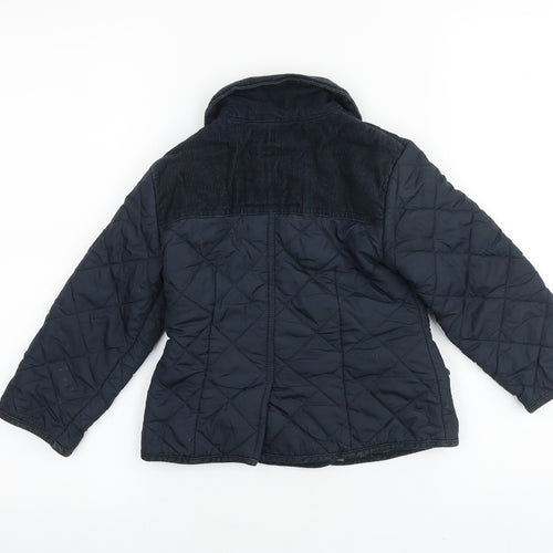 NEXT Girls Blue Quilted Coat Size 3-4 Years Zip