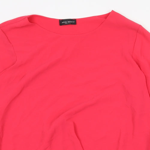 James Lakeland Womens Pink Polyester Basic Blouse Size 18 Round Neck