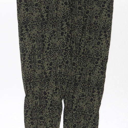 Marks and Spencer Womens Green Geometric Viscose Jogger Leggings Size 10