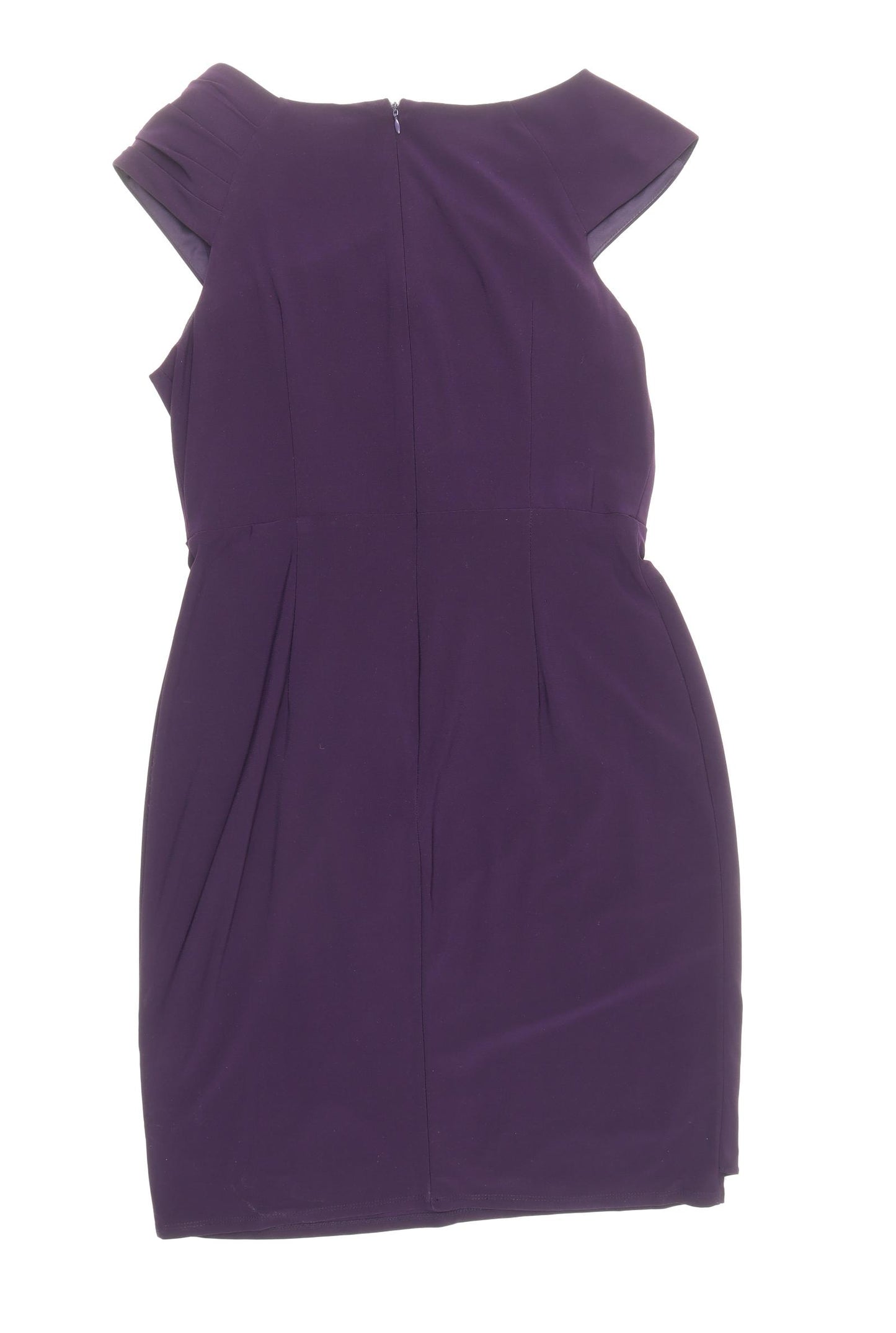 Jessica Howard Womens Purple Polyester Sheath Size 10 V-Neck Zip
