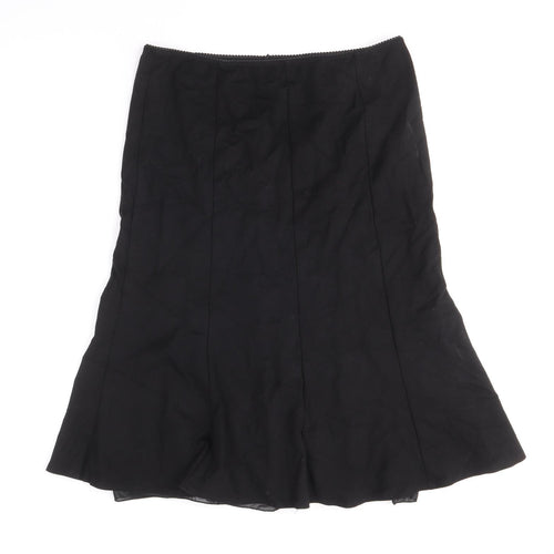 MICHELE Womens Black Viscose A-Line Skirt Size 16