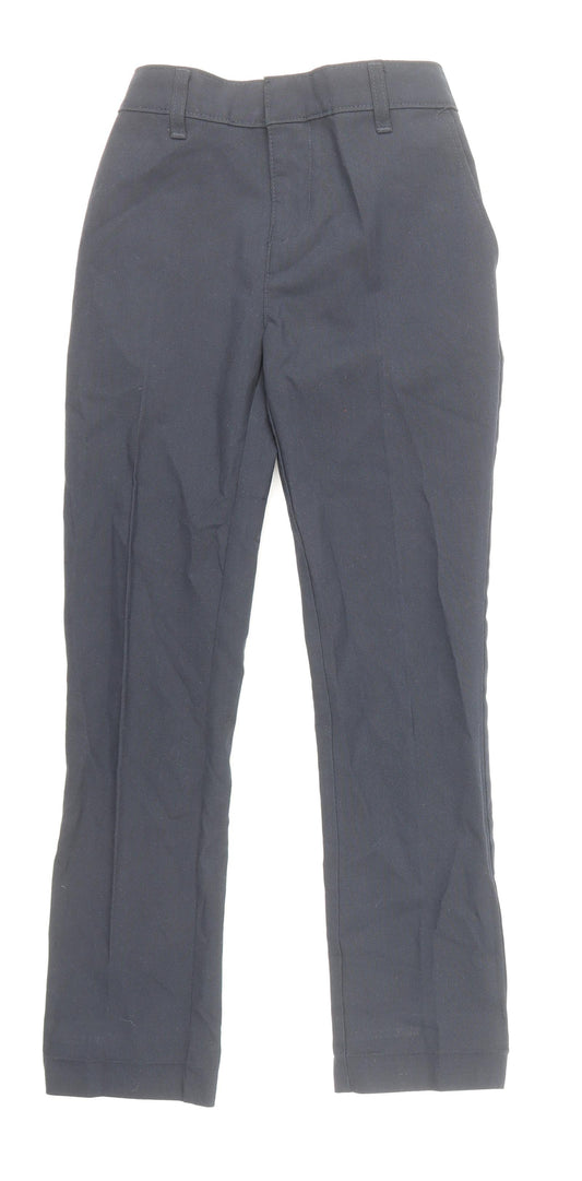 Marks and Spencer Boys Blue Polyester Dress Pants Trousers Size 7-8 Years Regular Zip