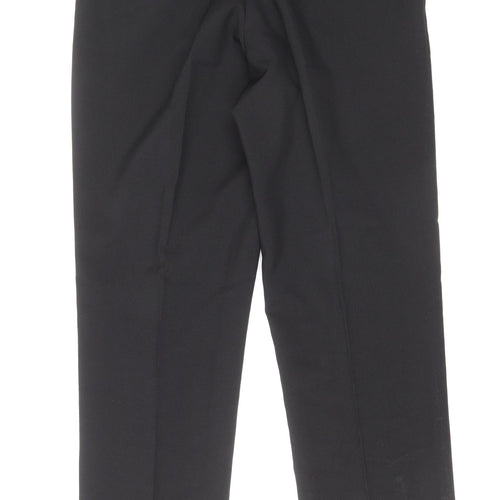 George Mens Black Polyester Dress Pants Trousers Size 32 in Regular Zip