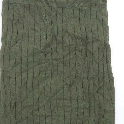 Primark Girls Green Viscose Straight & Pencil Skirt Size 10-11 Years Regular Pull On