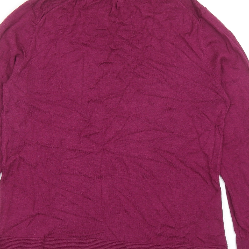 G2000 Womens Purple Mock Neck Acrylic Pullover Jumper Size 8