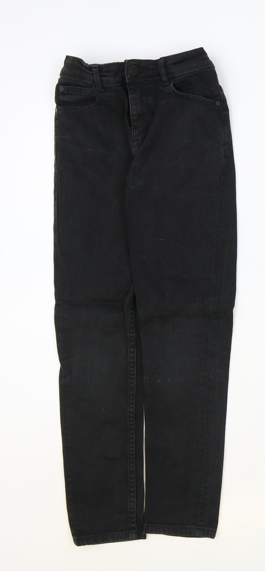 NEXT Boys Black Cotton Straight Jeans Size 10 Years Regular Zip