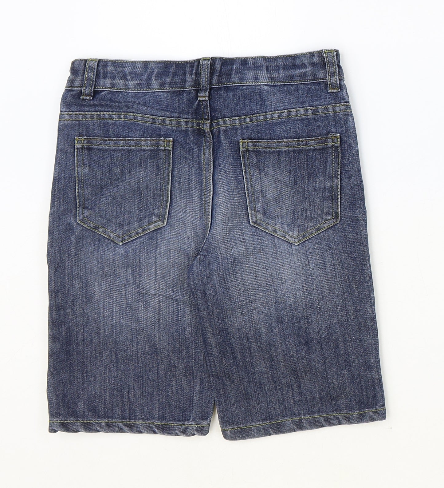 Denim & Co. Boys Blue Cotton Bermuda Shorts Size 8-9 Years Regular Zip