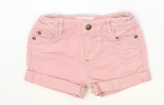 Fat Face Girls Pink Cotton Hot Pants Shorts Size 4-5 Years Regular Zip