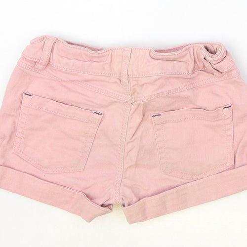 Fat Face Girls Pink Cotton Hot Pants Shorts Size 4-5 Years Regular Zip