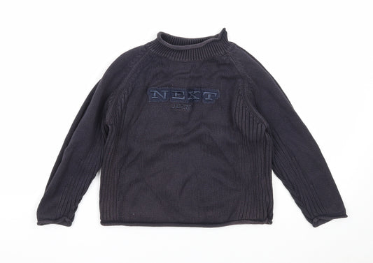 NEXT Boys Blue High Neck Cotton Pullover Jumper Size 3-4 Years Pullover