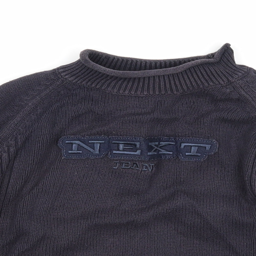 NEXT Boys Blue High Neck Cotton Pullover Jumper Size 3-4 Years Pullover
