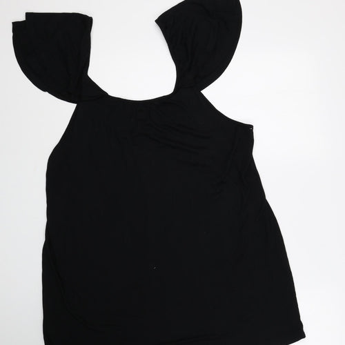 Joanna Hope Womens Black Viscose Basic Blouse Size 24 Round Neck