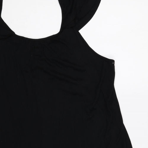 Joanna Hope Womens Black Viscose Basic Blouse Size 24 Round Neck