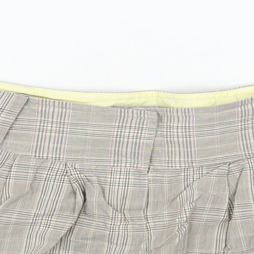 Fusion Womens Brown Plaid Viscose Chino Shorts Size 12 Regular Zip