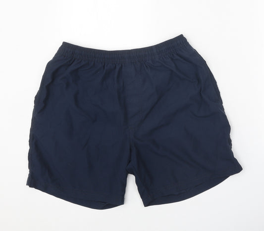 Pilgrim Mens Blue Polyester Sweat Shorts Size M Regular Tie - Swim Shorts