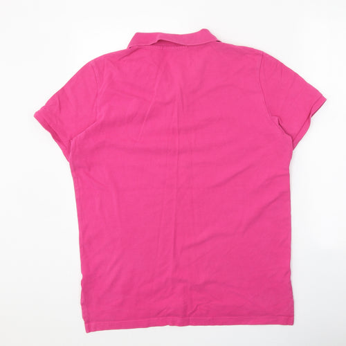 US Polo Assn. Womens Pink 100% Cotton Basic Polo Size M Collared