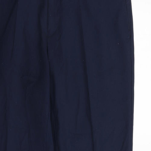 Burton Mens Blue Polyester Dress Pants Trousers Size 32 in L31 in Regular Zip