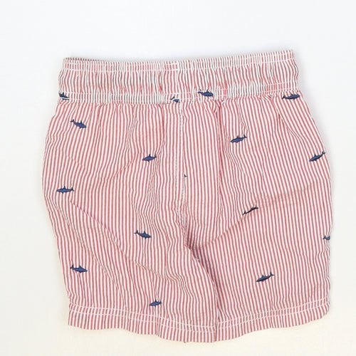 George Boys Red Striped Cotton Bermuda Shorts Size 2-3 Years Regular Tie - Swim Shorts