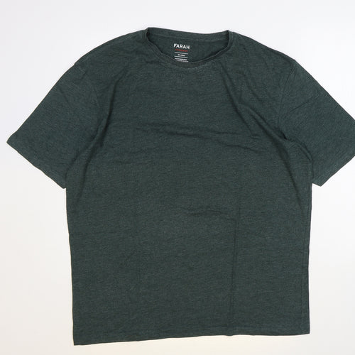 Farah Womens Green Cotton Basic T-Shirt Size XL Round Neck