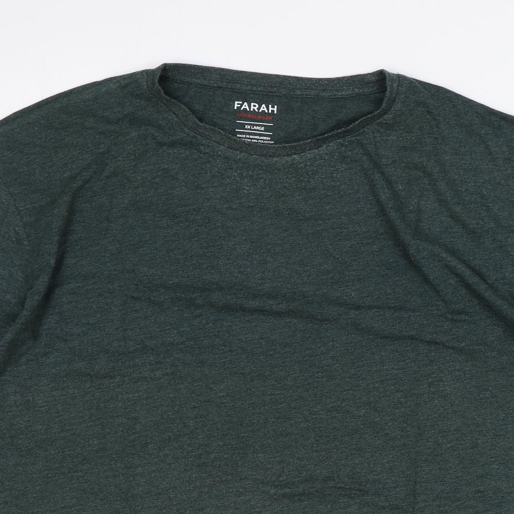 Farah Womens Green Cotton Basic T-Shirt Size XL Round Neck