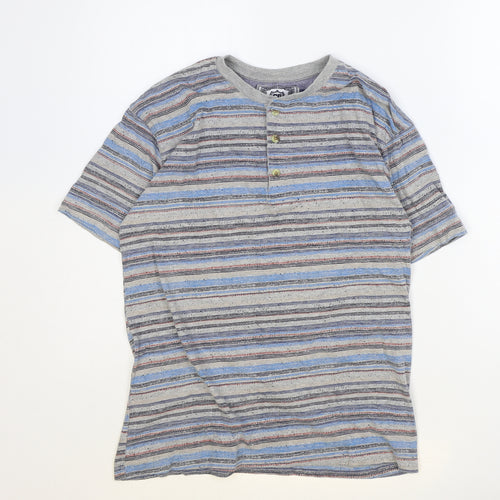 Cargo Bay Womens Multicoloured Striped Cotton Basic T-Shirt Size S V-Neck