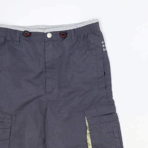 ellesse Mens Blue Polyester Cargo Shorts Size 26 in Regular Zip