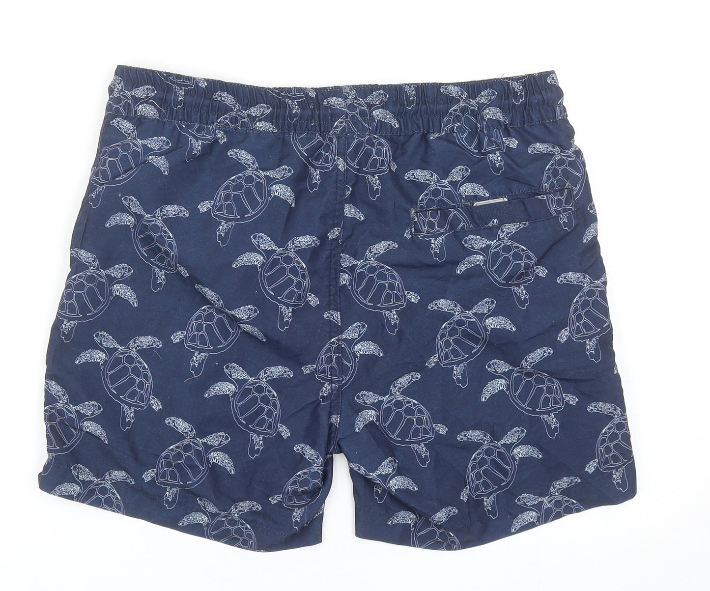 Threadbare Mens Blue Geometric Polyester Sweat Shorts Size S Regular Drawstring - Turtle Print Swim Shorts