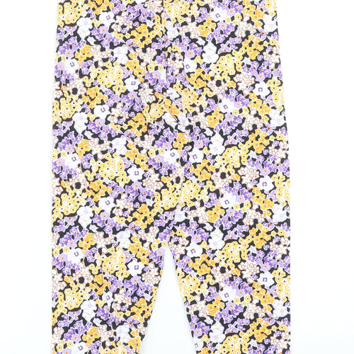 TU Womens Multicoloured Geometric Cotton Cropped Leggings Size 12