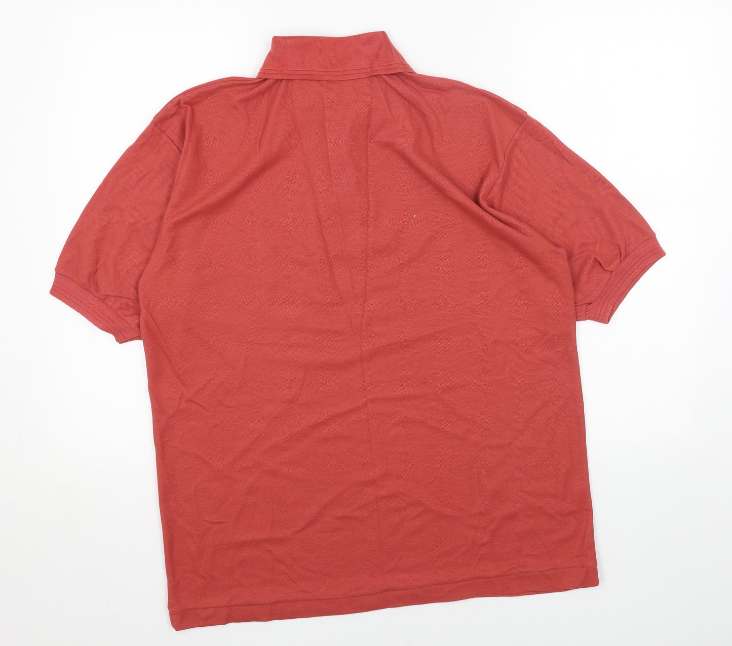 Domville Mens Red Polyester Polo Size L Collared Button