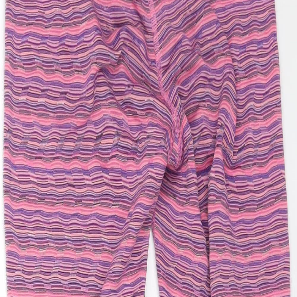 Preworn Womens Pink Geometric Polyester Compression Leggings Size 12 L26 in Regular Pullover