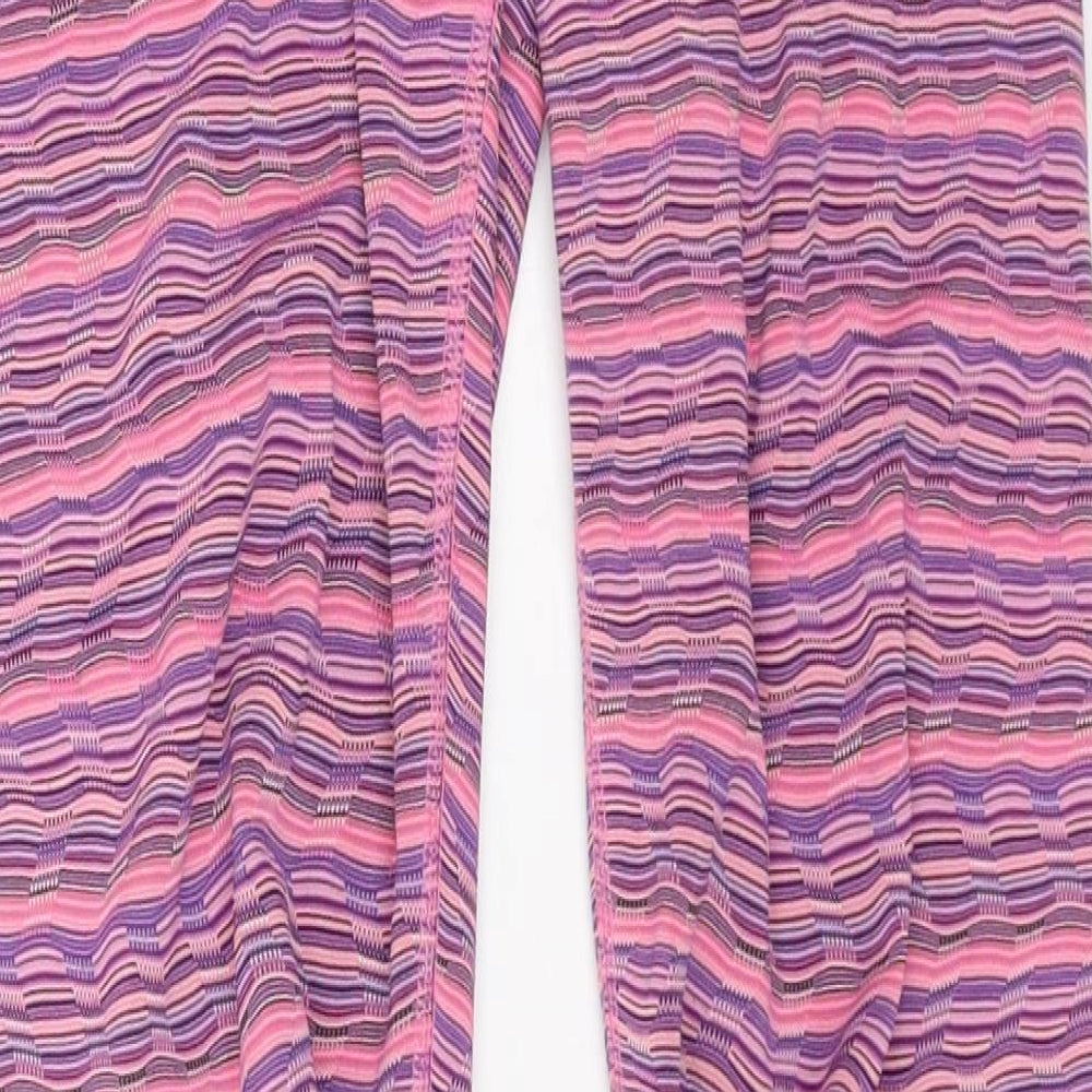 Preworn Womens Pink Geometric Polyester Compression Leggings Size 12 L26 in Regular Pullover