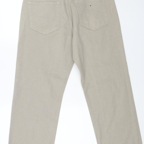 Kensington Mens Beige Cotton Straight Jeans Size 36 in L29 in Regular Button